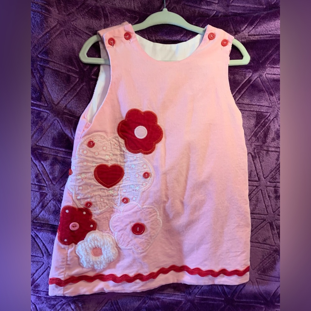 The Bailey Boys, girls 2T dress, pink corduroy with flower embroidery